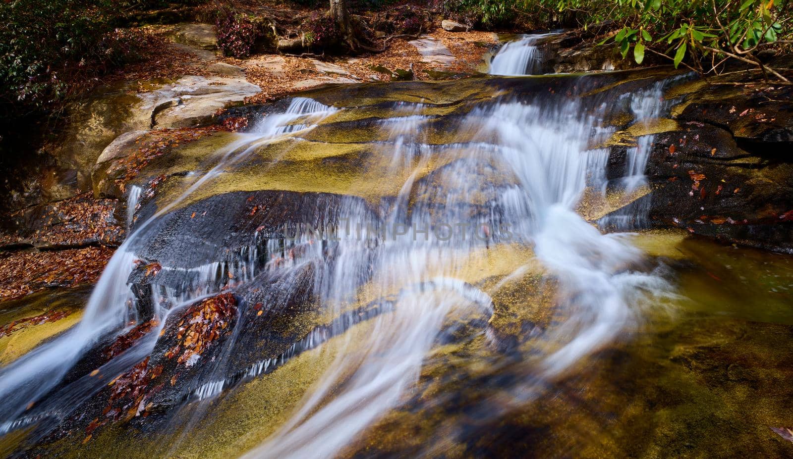 Small waterfall along Cove Creek in Brevard North Carolina, USA. by patrickstock