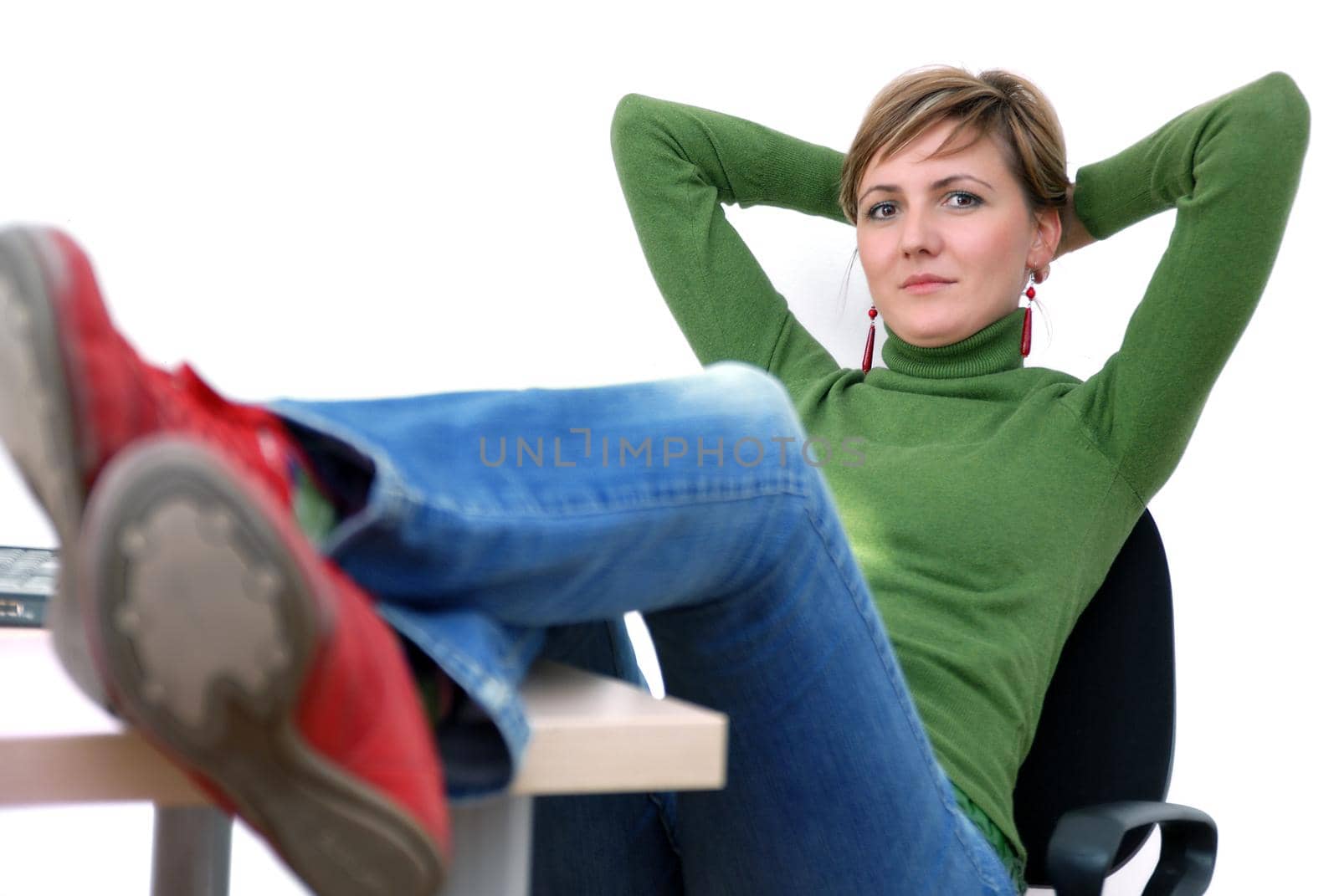 busiensswoman relaxing in office