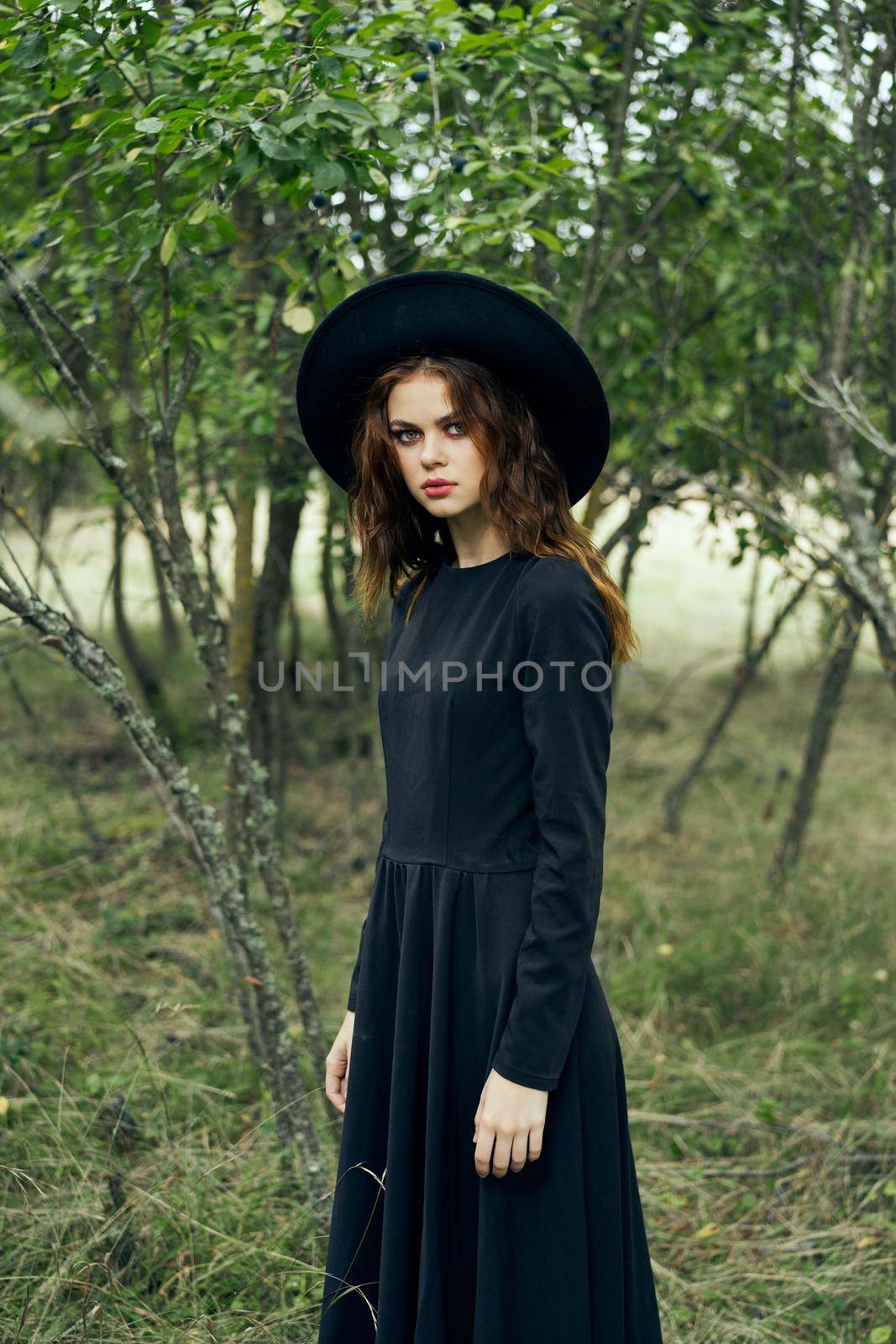 witch in the woods posing costume halloween gothic style by Vichizh