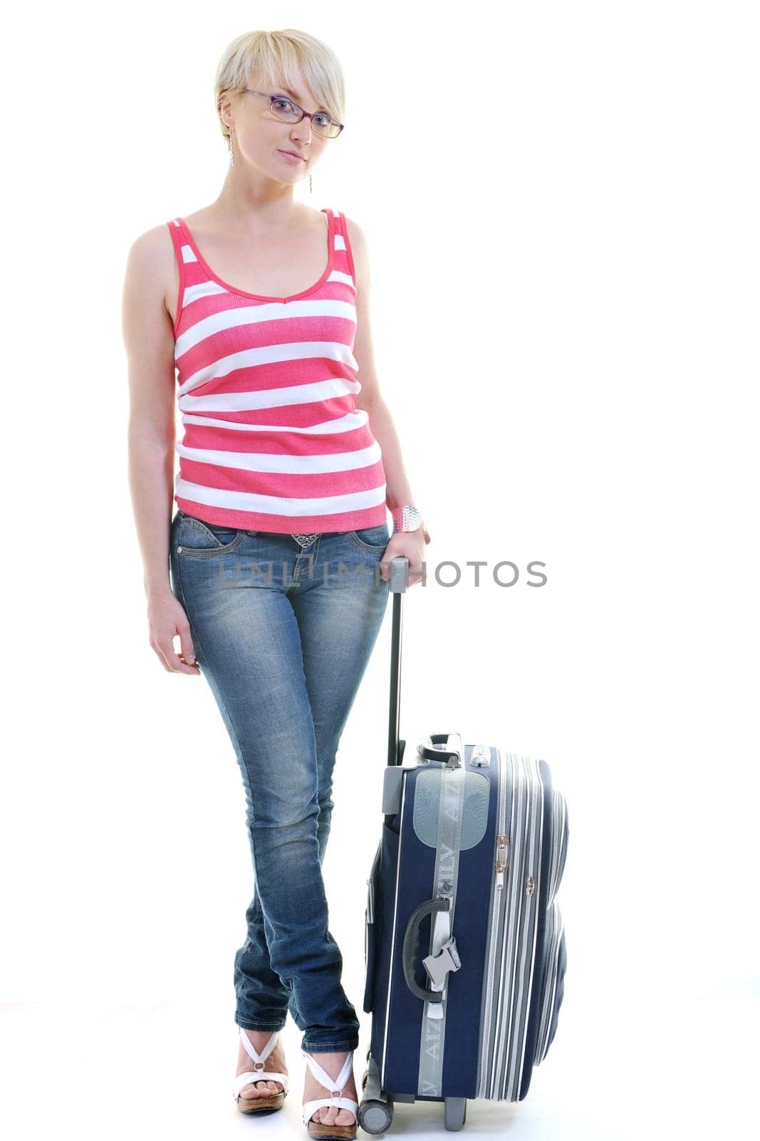 woman with travel bag by dotshock