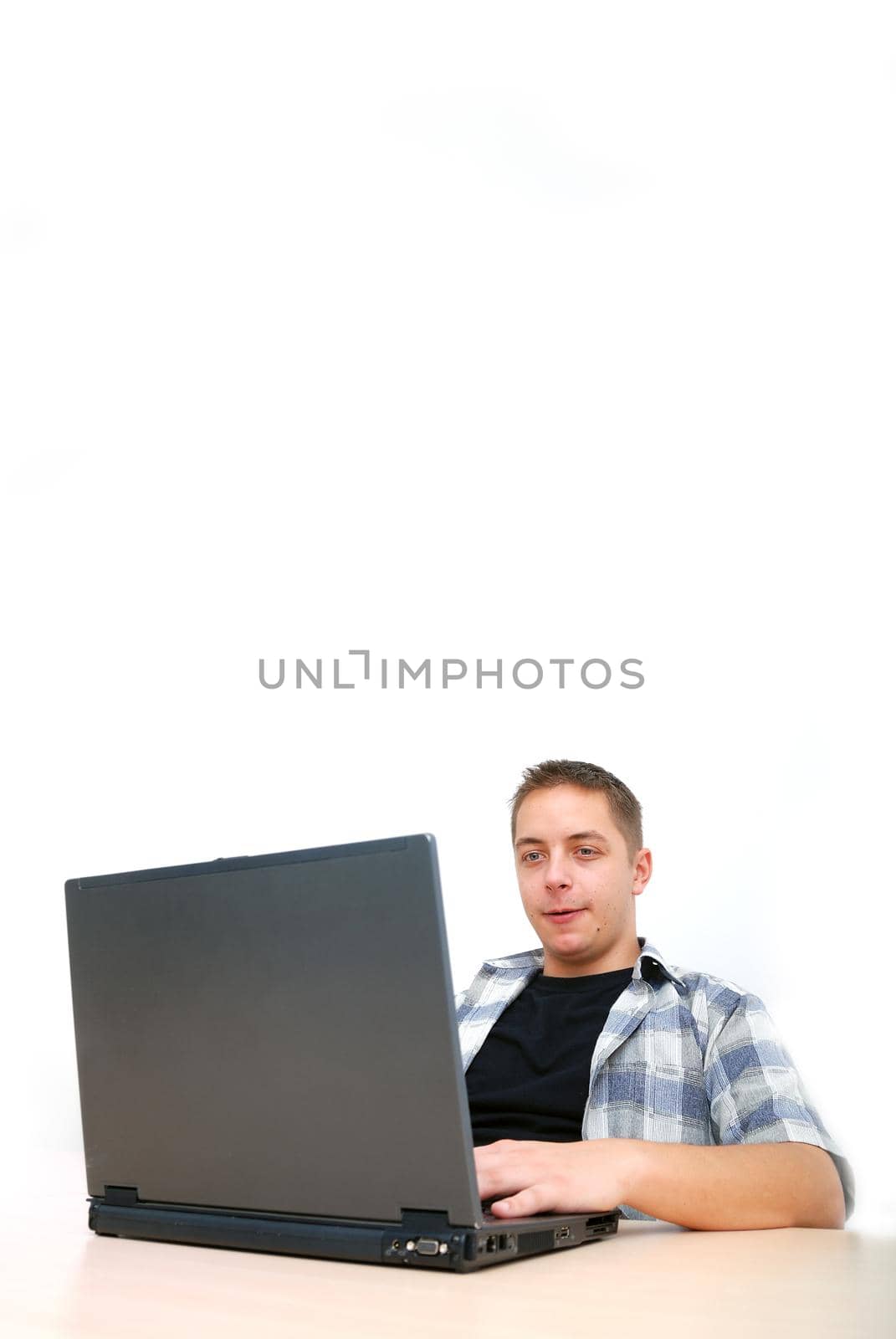 young boy working on computer