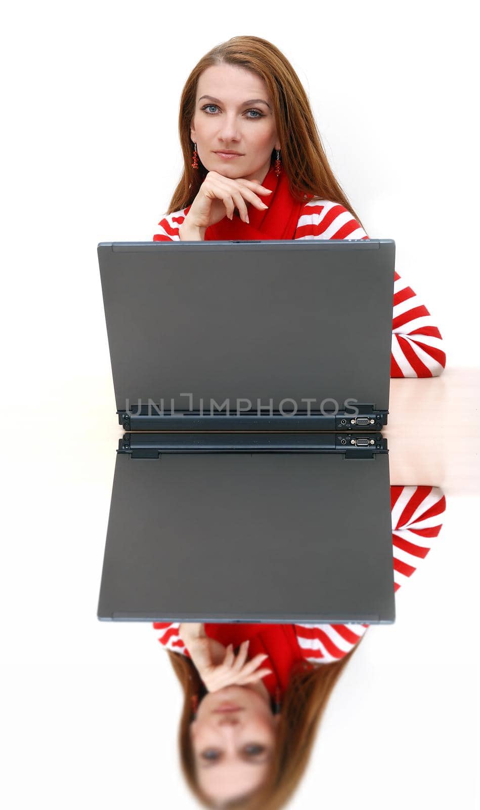 businesswoman in red 