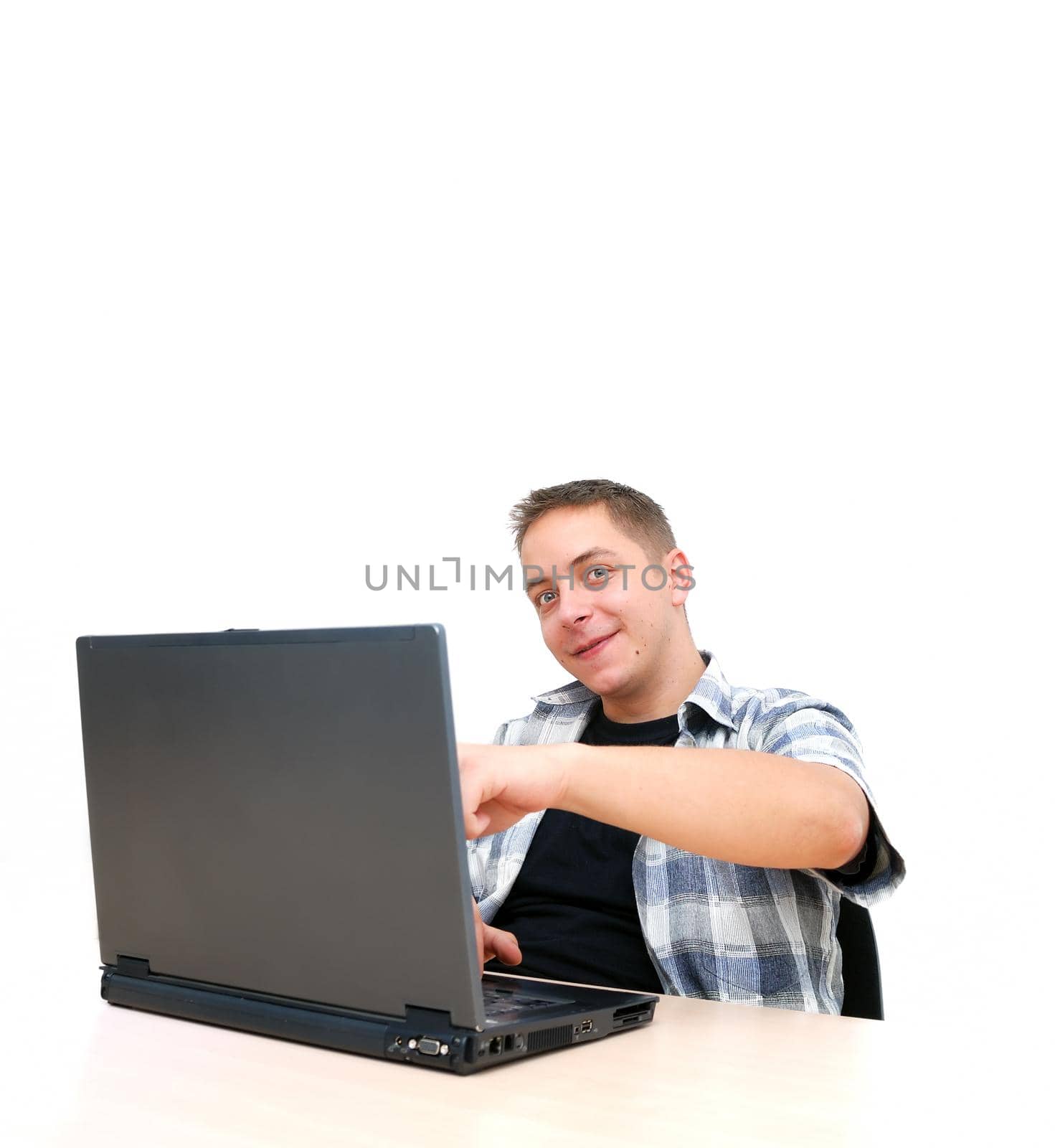 young boy working on computer