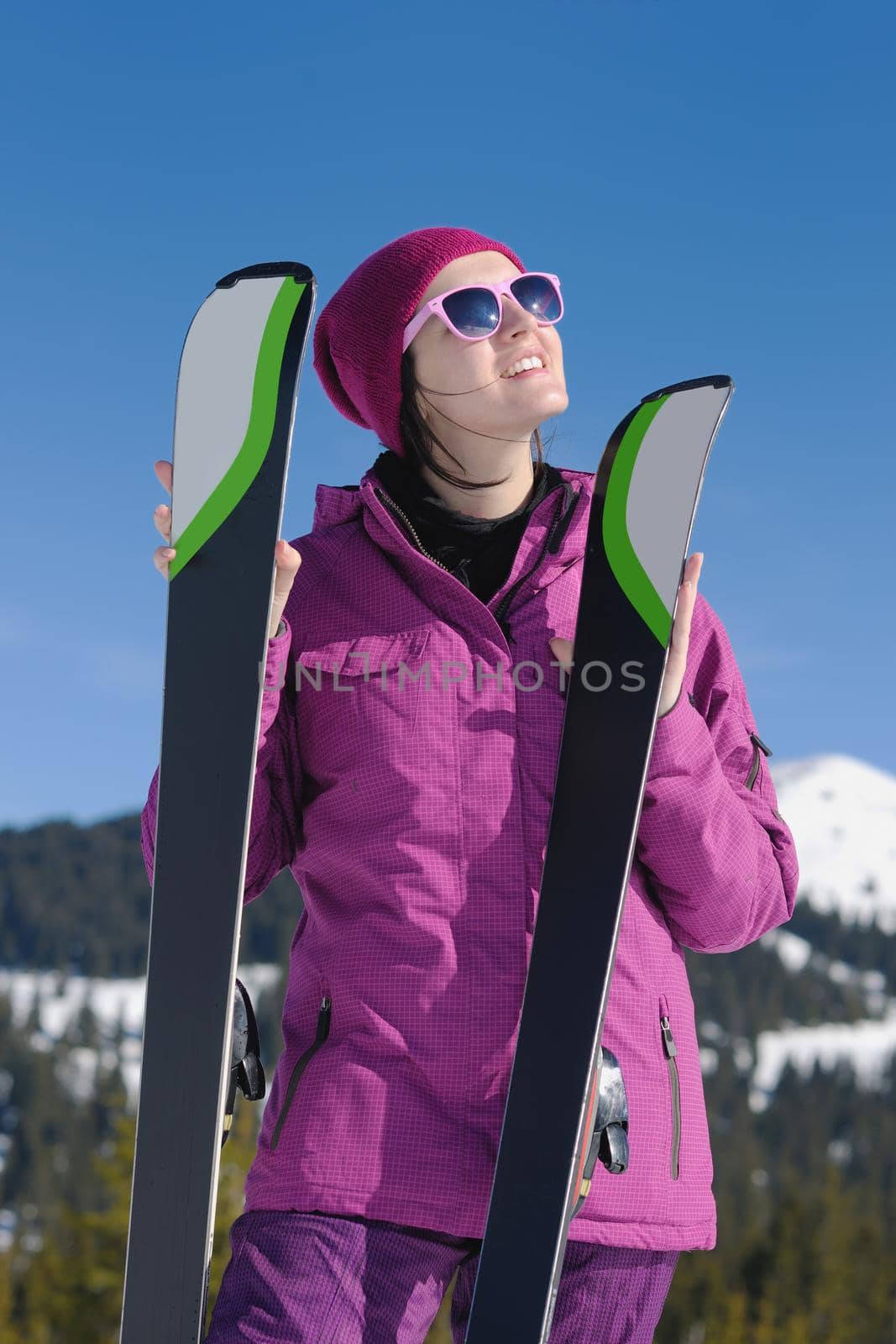 winter woman ski by dotshock