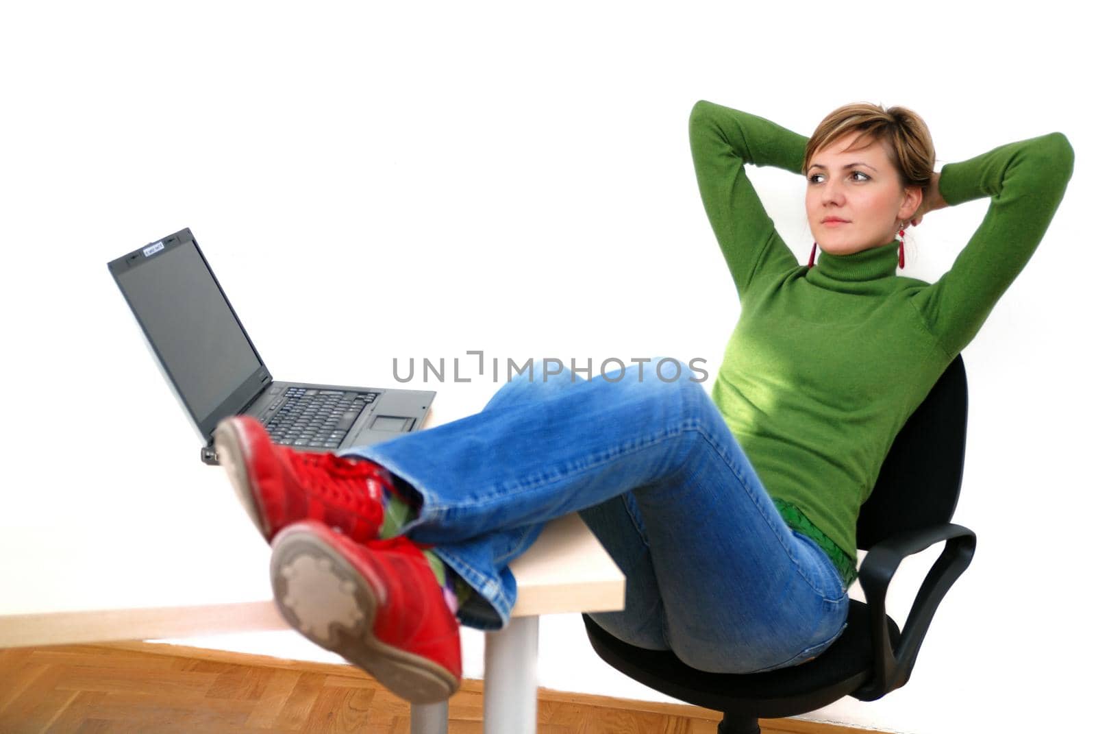 busiensswoman relaxing in office