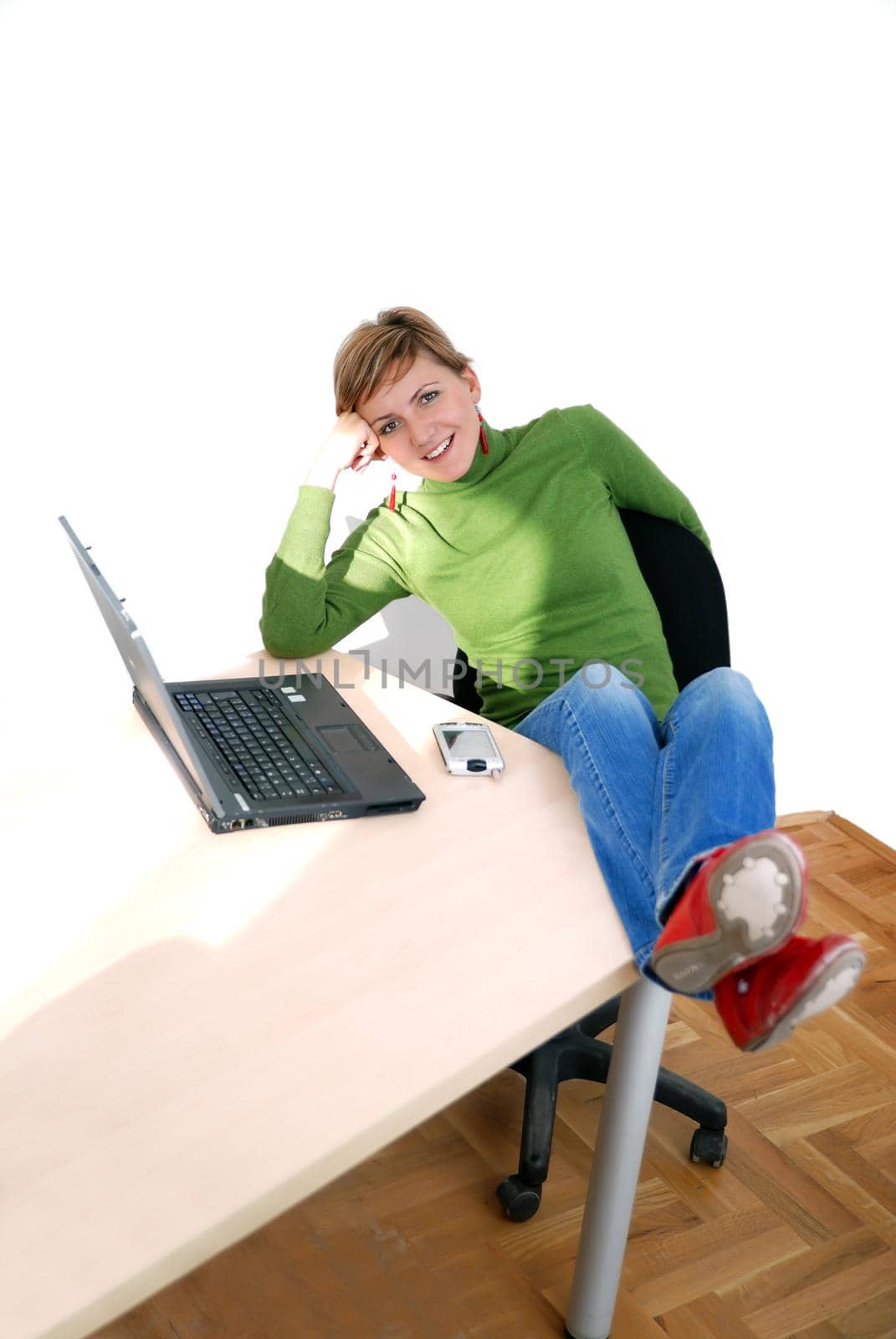 busiensswoman relaxing in office