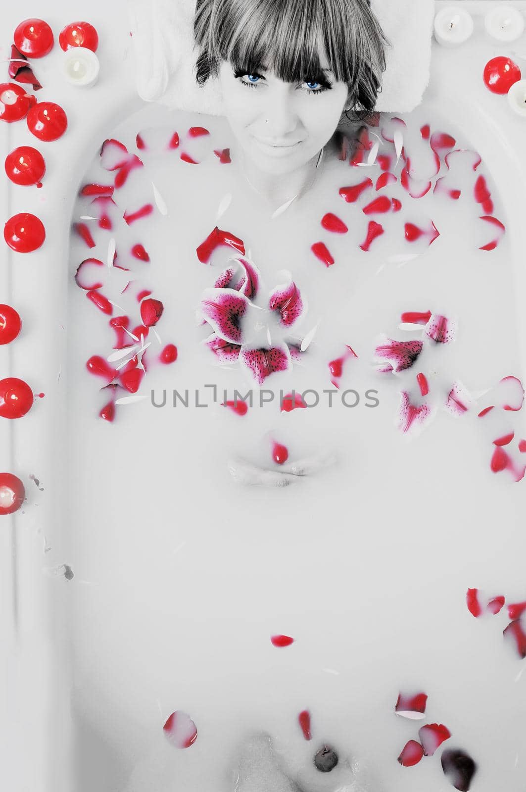 woman bath flower by dotshock