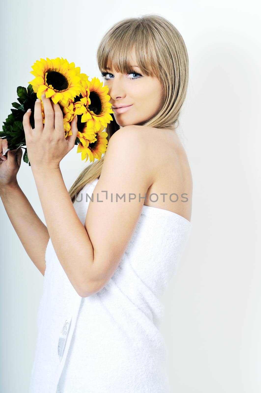 young beautiful woman  spa and beauty  treatment isolated on white