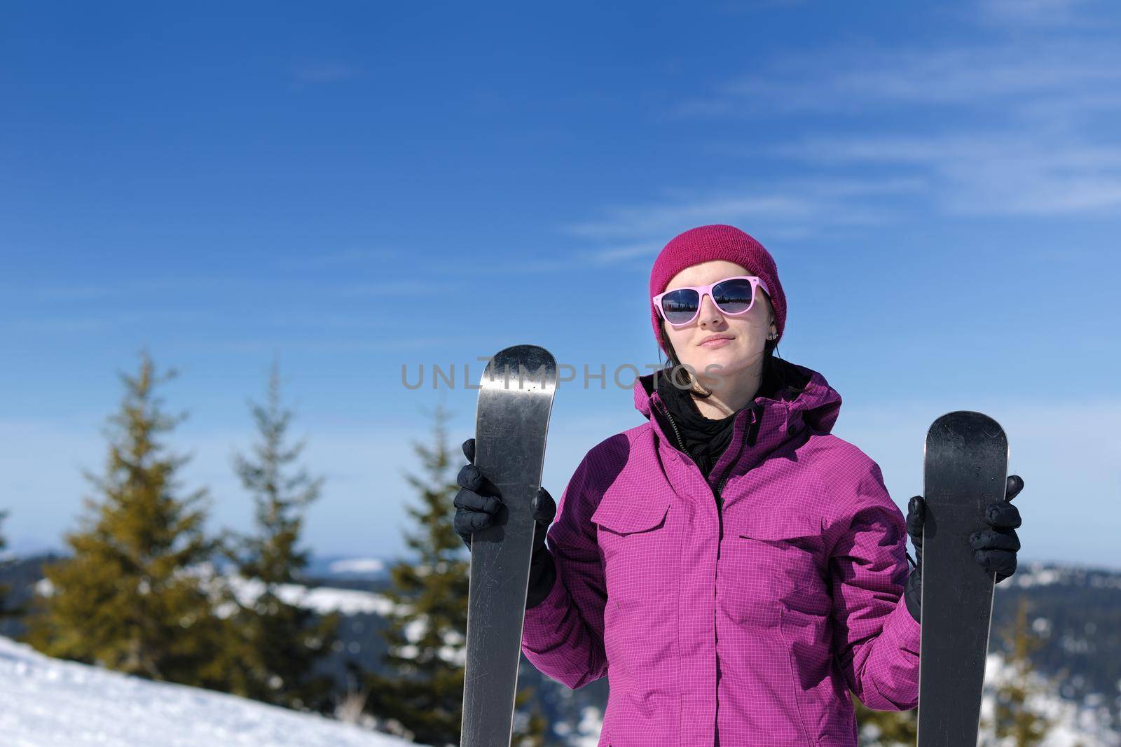 winter woman ski by dotshock