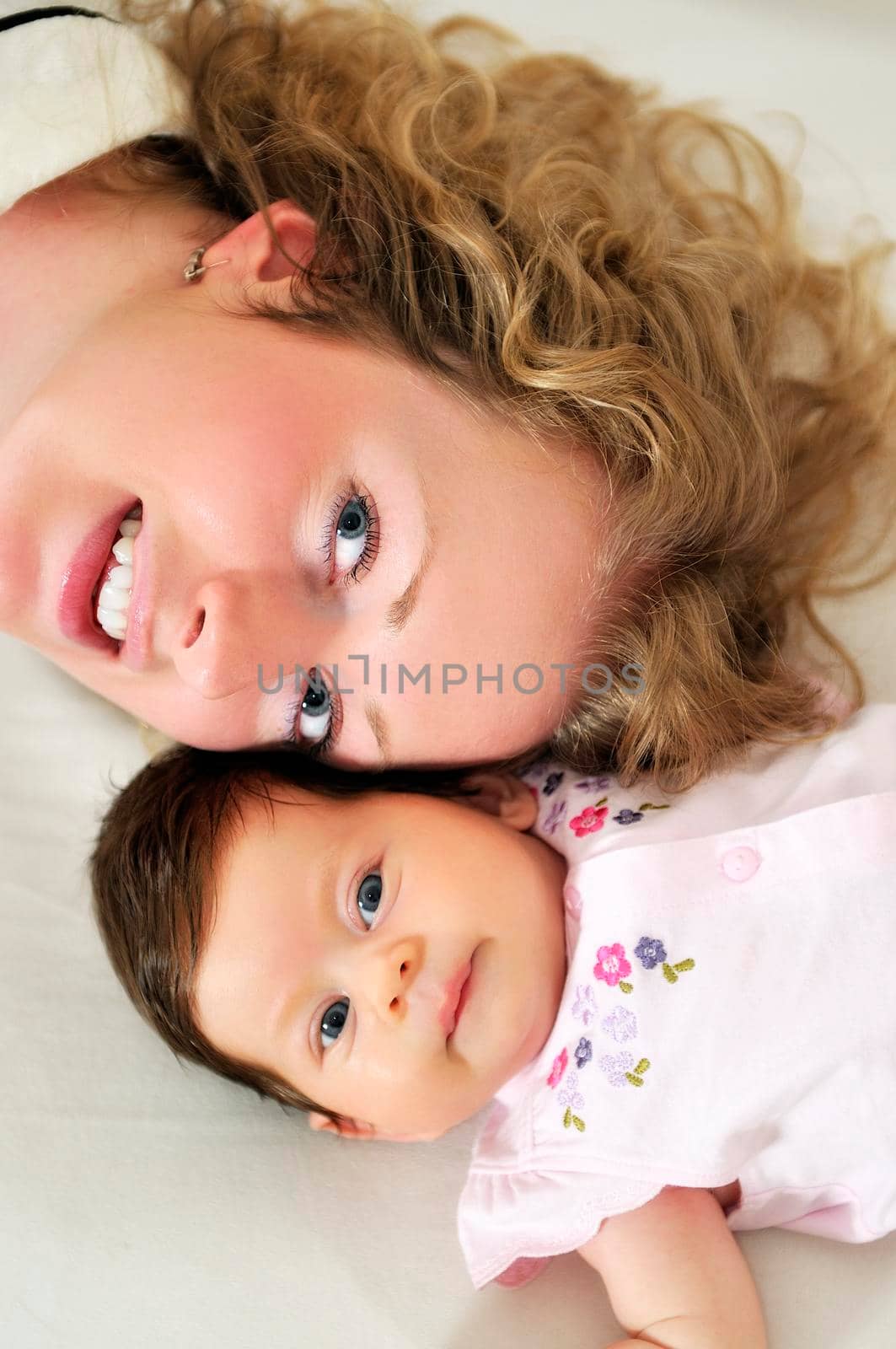 young mother and baby relaxing 