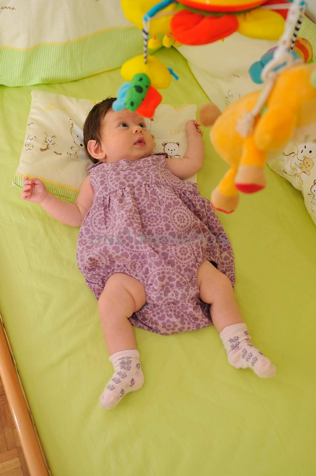 cute little baby indoor closeup portrait