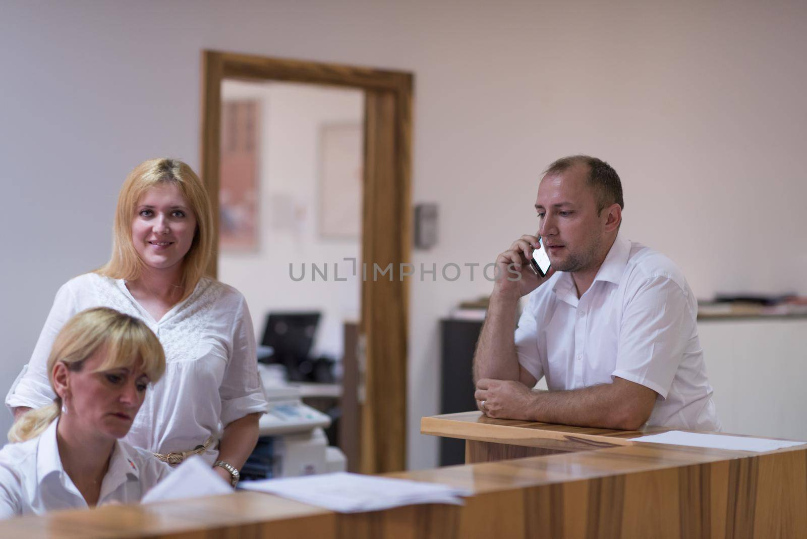 young designers in the creative office at the wooden furniture manufacture