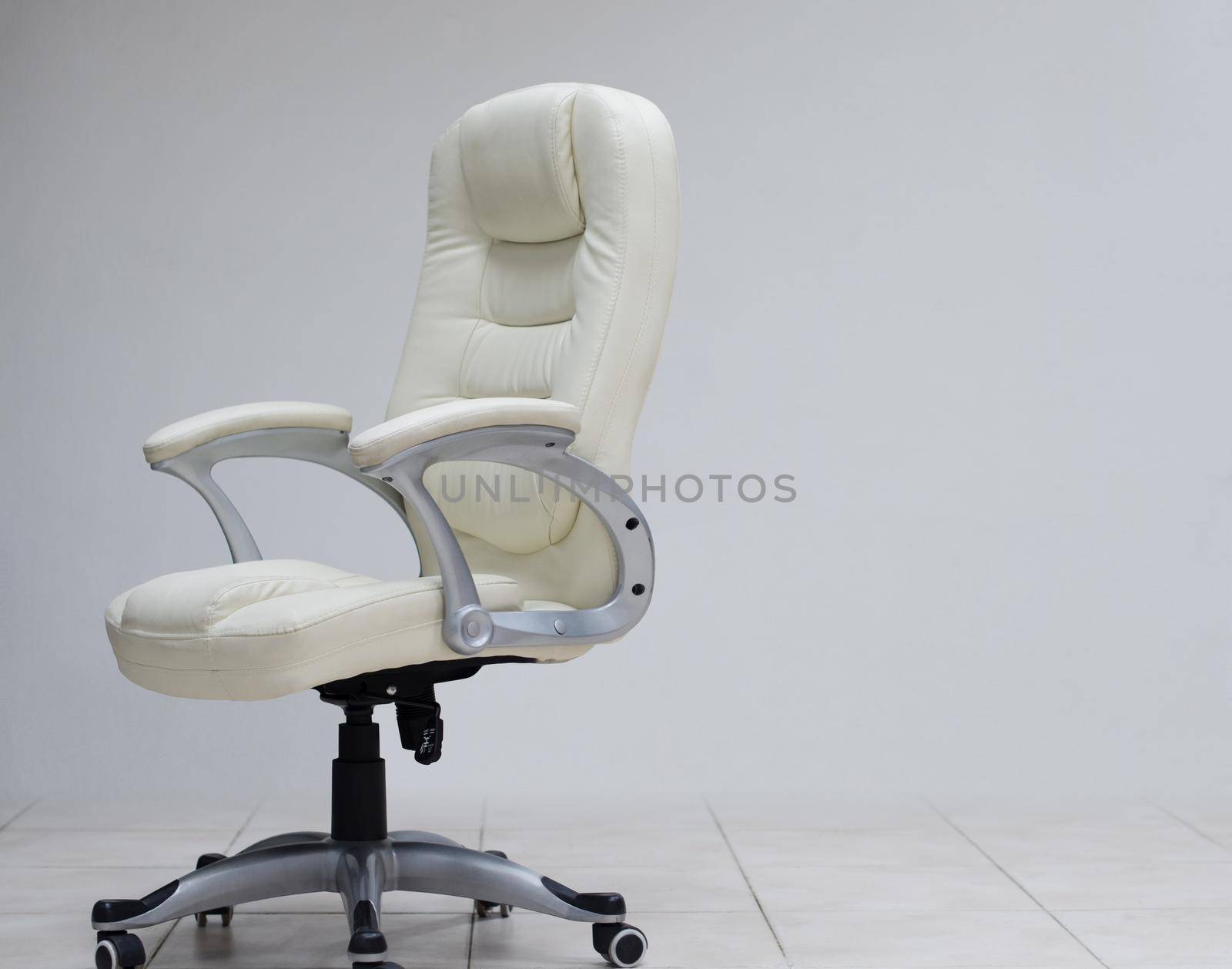 modern white office chair furiniture in empty startup business space