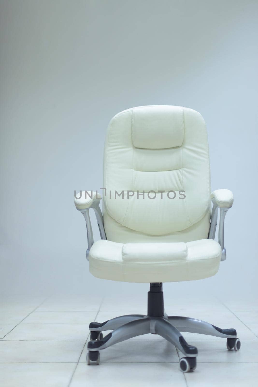 modern white office chair furiniture in empty startup business space