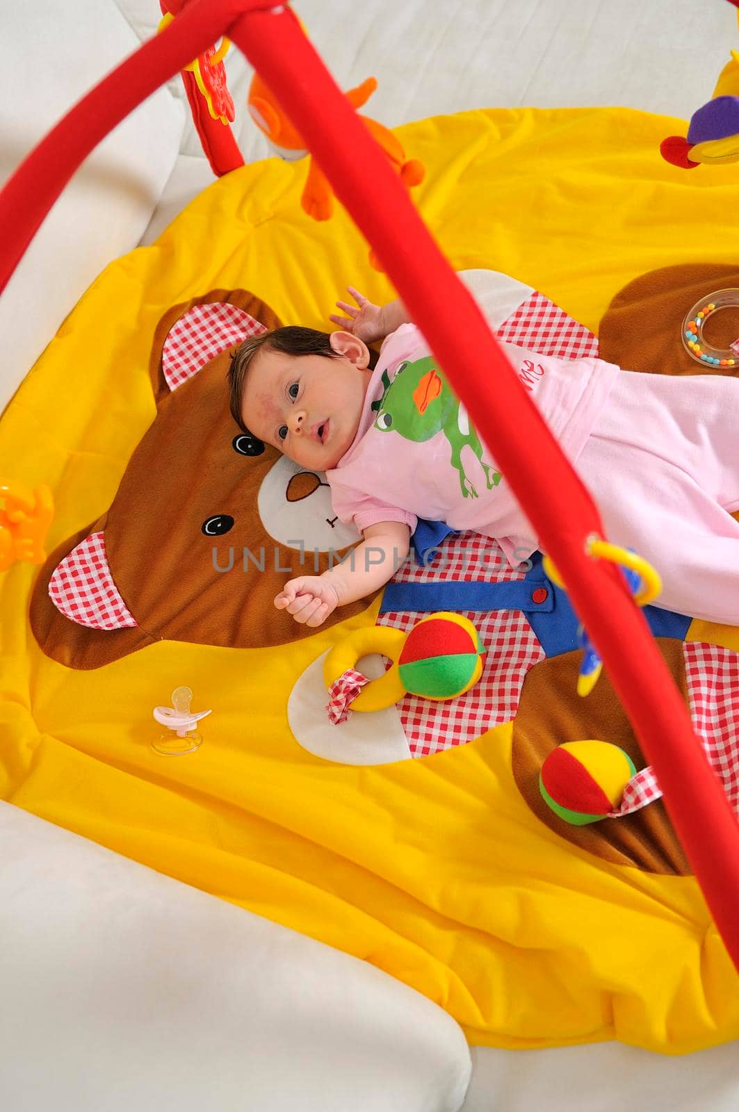 cute little baby indoor closeup portrait