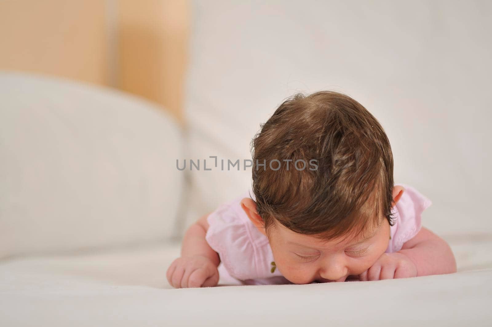 cute little baby indoor closeup portrait