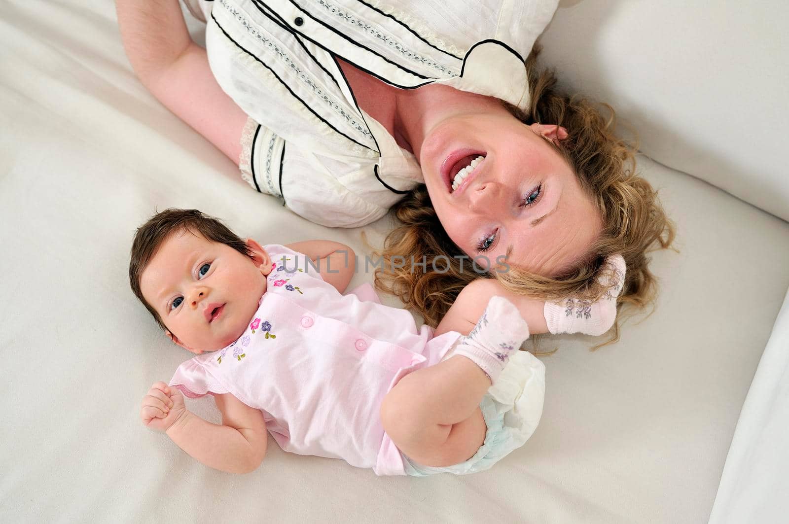 young mother and baby relaxing 