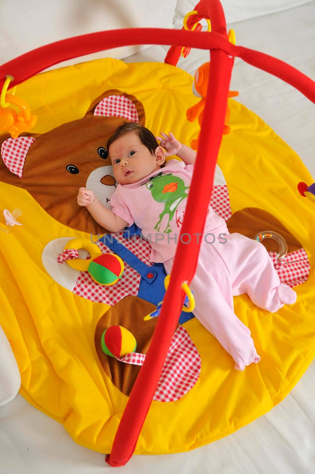 cute little baby indoor closeup portrait