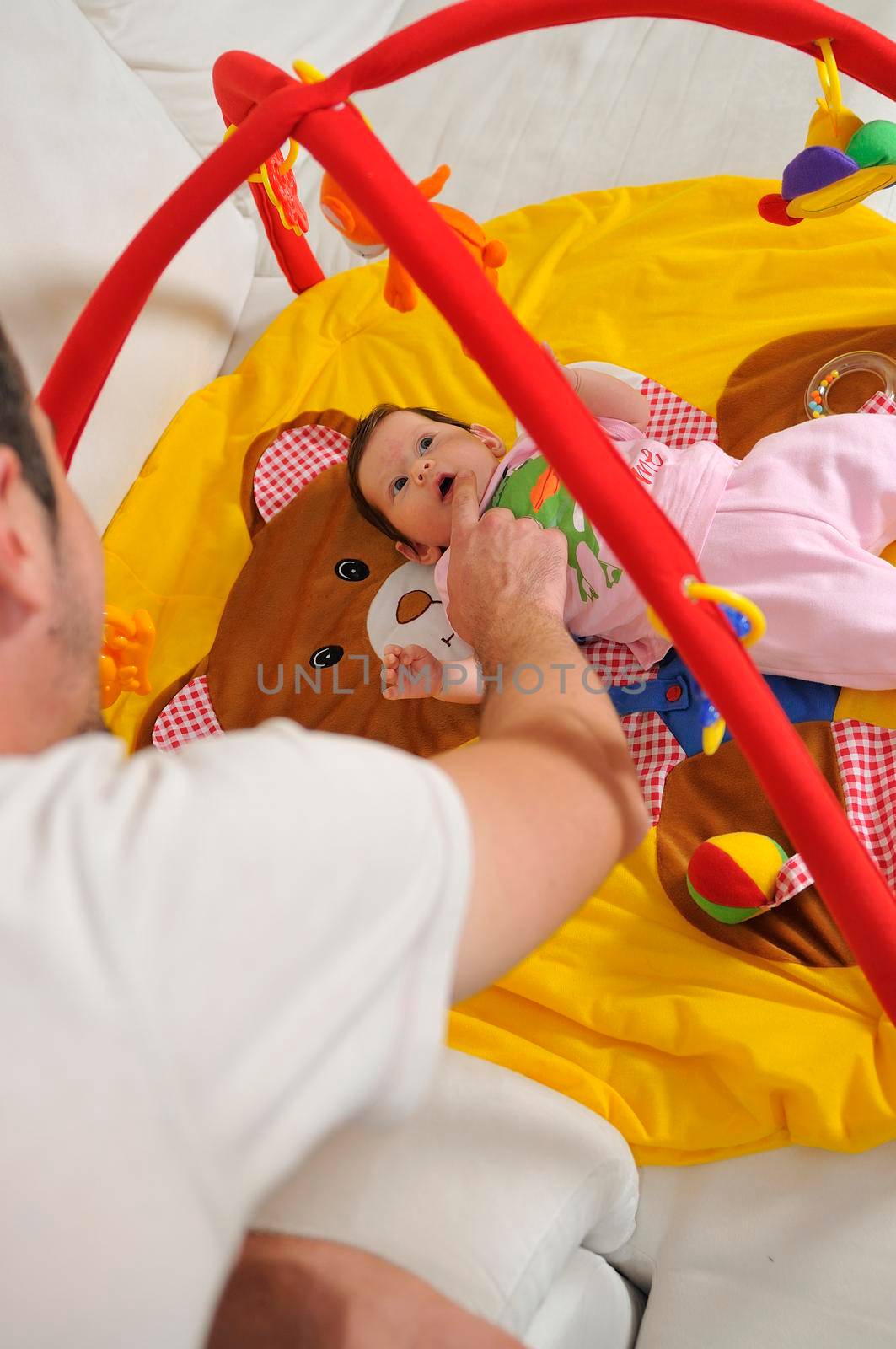 cute little baby indoor closeup portrait