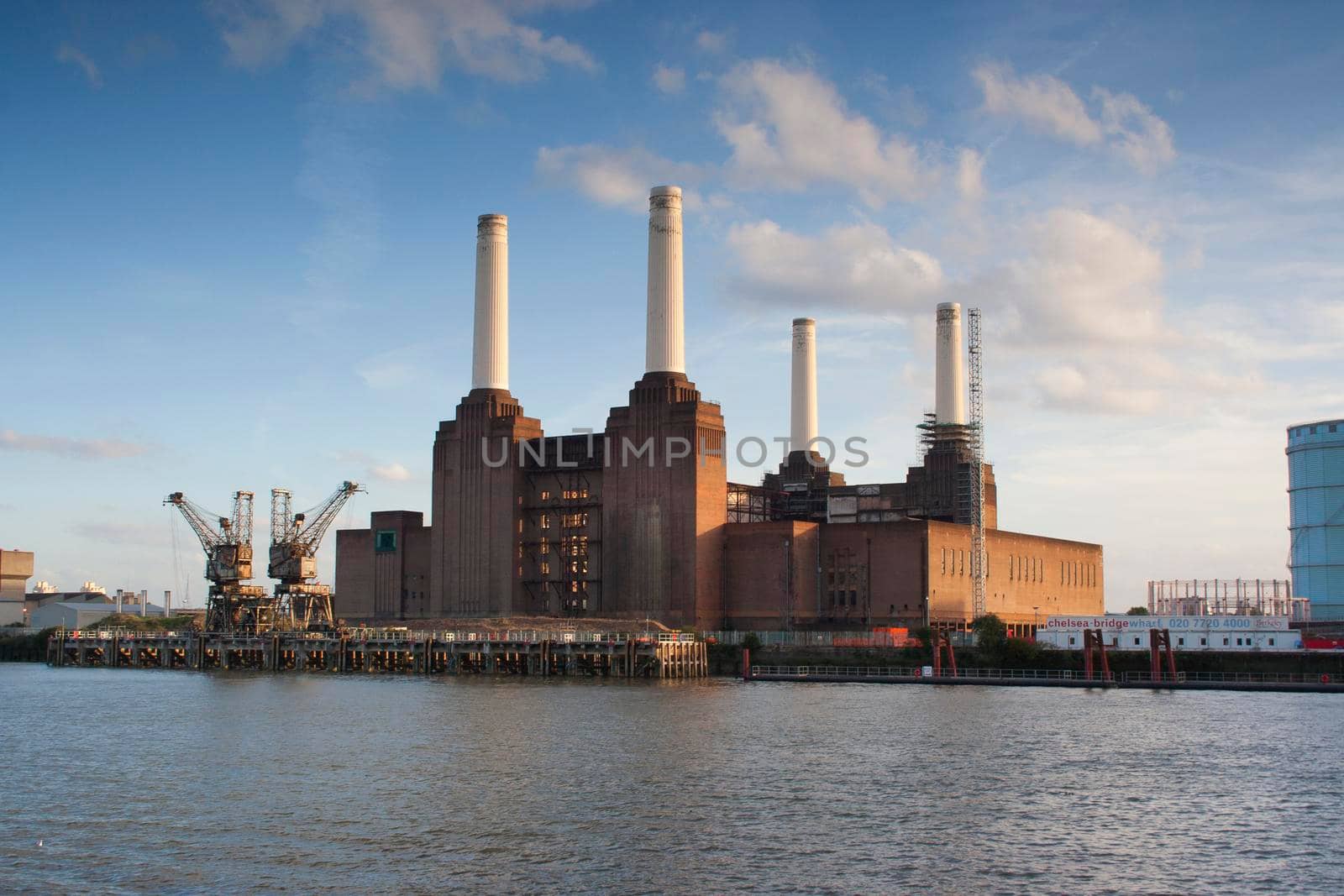 The old Battersea Power Station and the River Thames