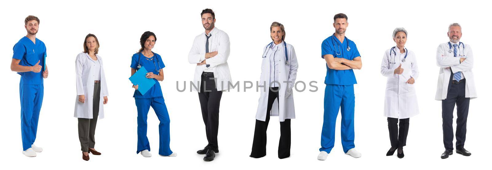 Full length portrait set doctor nurse by ALotOfPeople