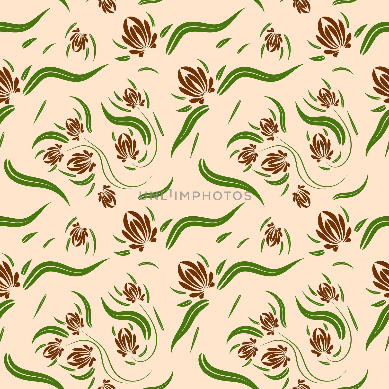 Floral pattern with flowers and leaves  Fantasy flowers Abstract Floral geometric fantasy