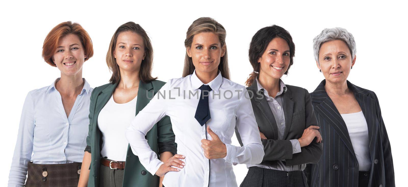 Female business team on white by ALotOfPeople