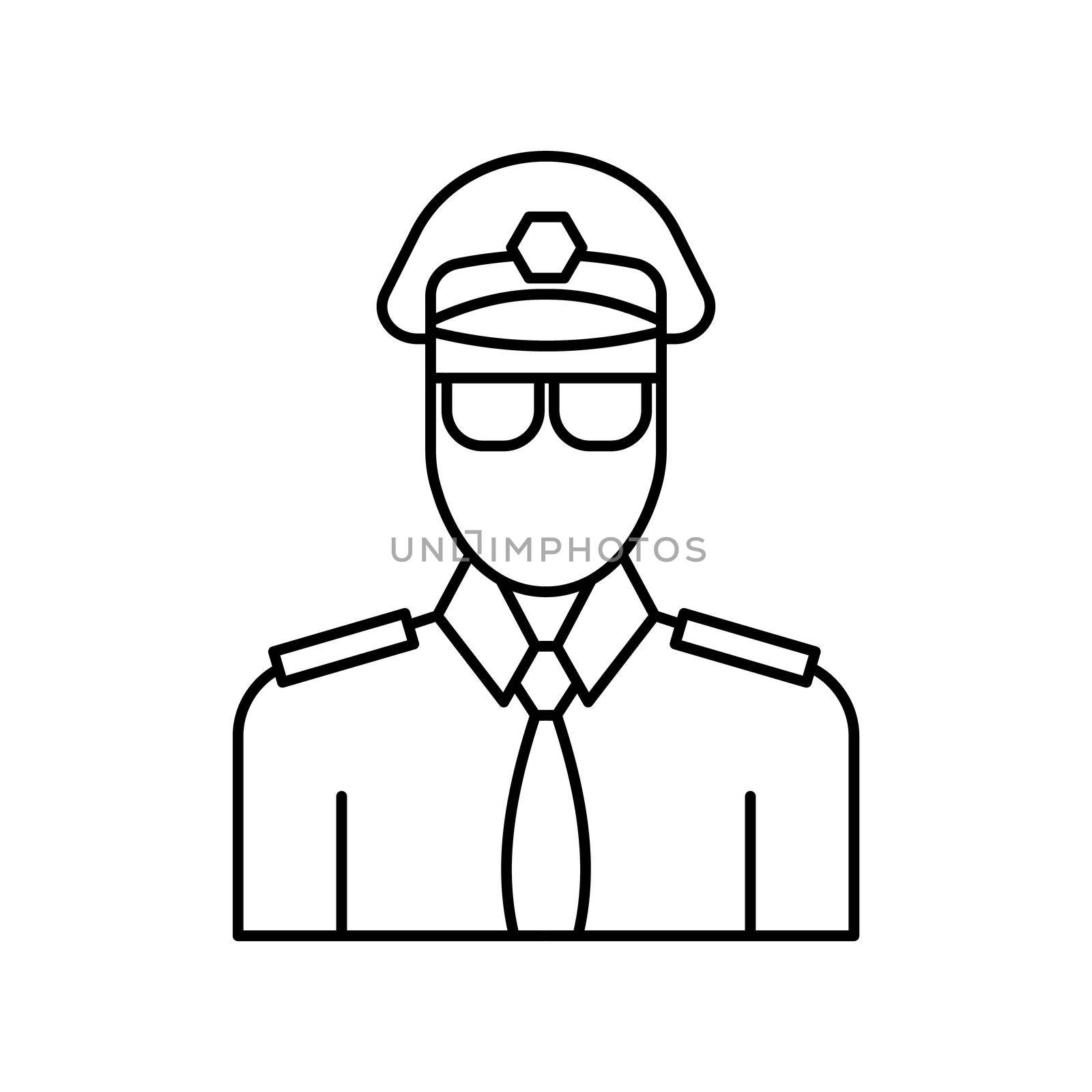 pilot, airport, jobs line icon. elements of airport, travel illustration icons. signs, symbols can be used for web, logo, mobile app, UI, UX on white background