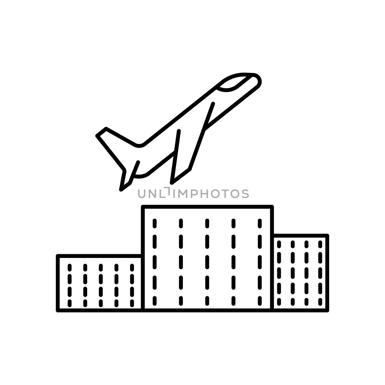 take off, roll o plane, transportation line icon. elements of airport, travel illustration icons. signs, symbols can be used for web, logo, mobile app, UI, UX by fidaneagle