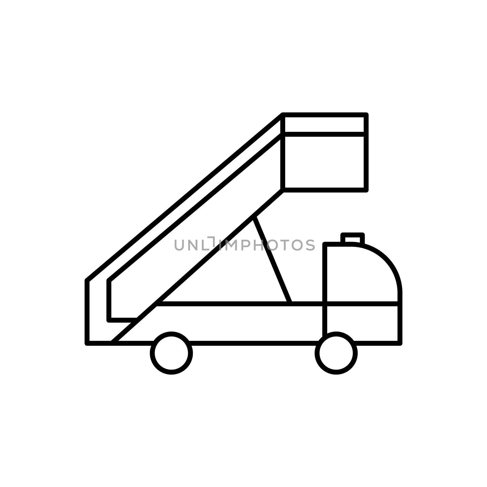 boarding, stair truck, stairs line icon. elements of airport, travel illustration icons. signs, symbols can be used for web, logo, mobile app, UI, UX by fidaneagle