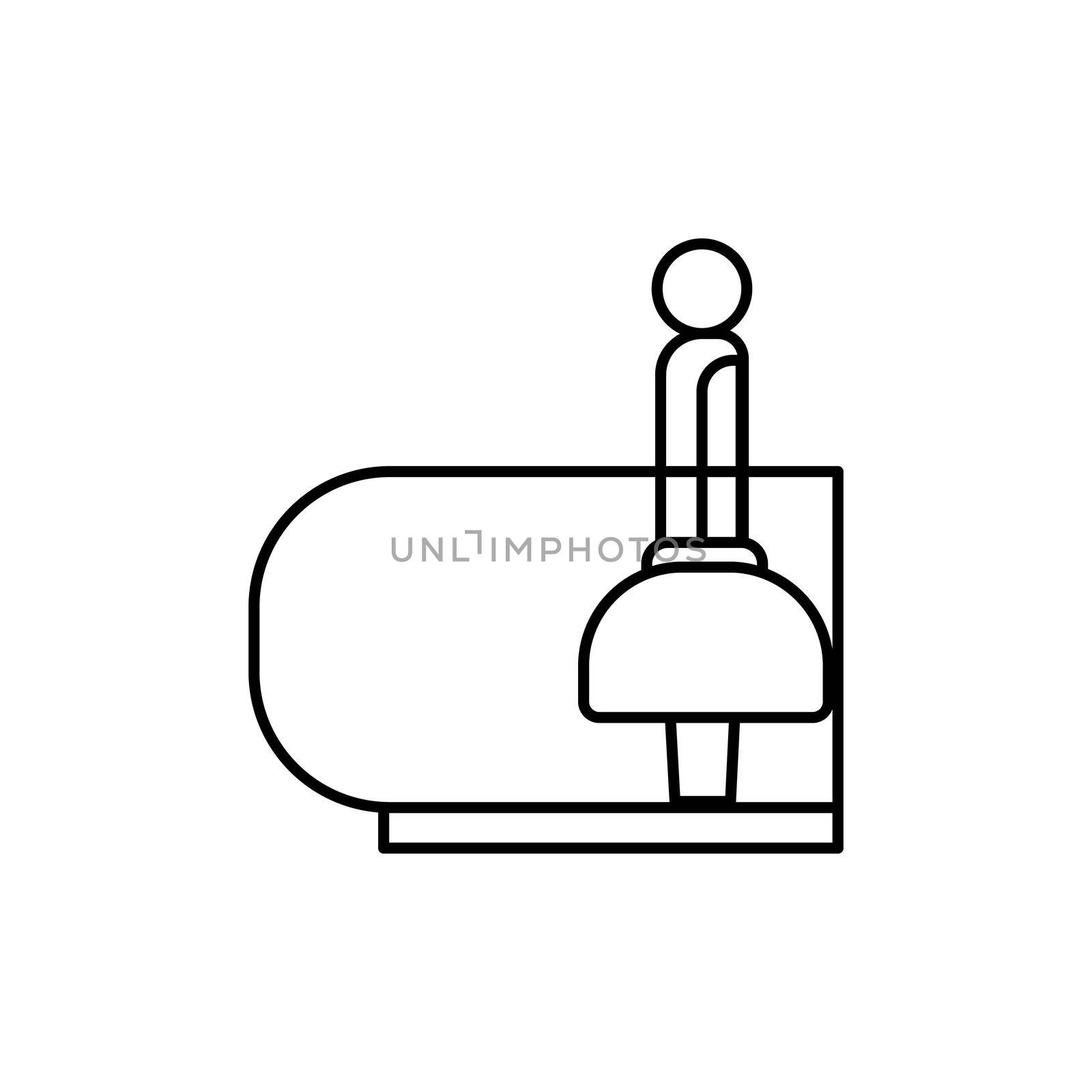 passenger, walkway, transportation line icon. elements of airport, travel illustration icons. signs, symbols can be used for web, logo, mobile app, UI, UX on white background