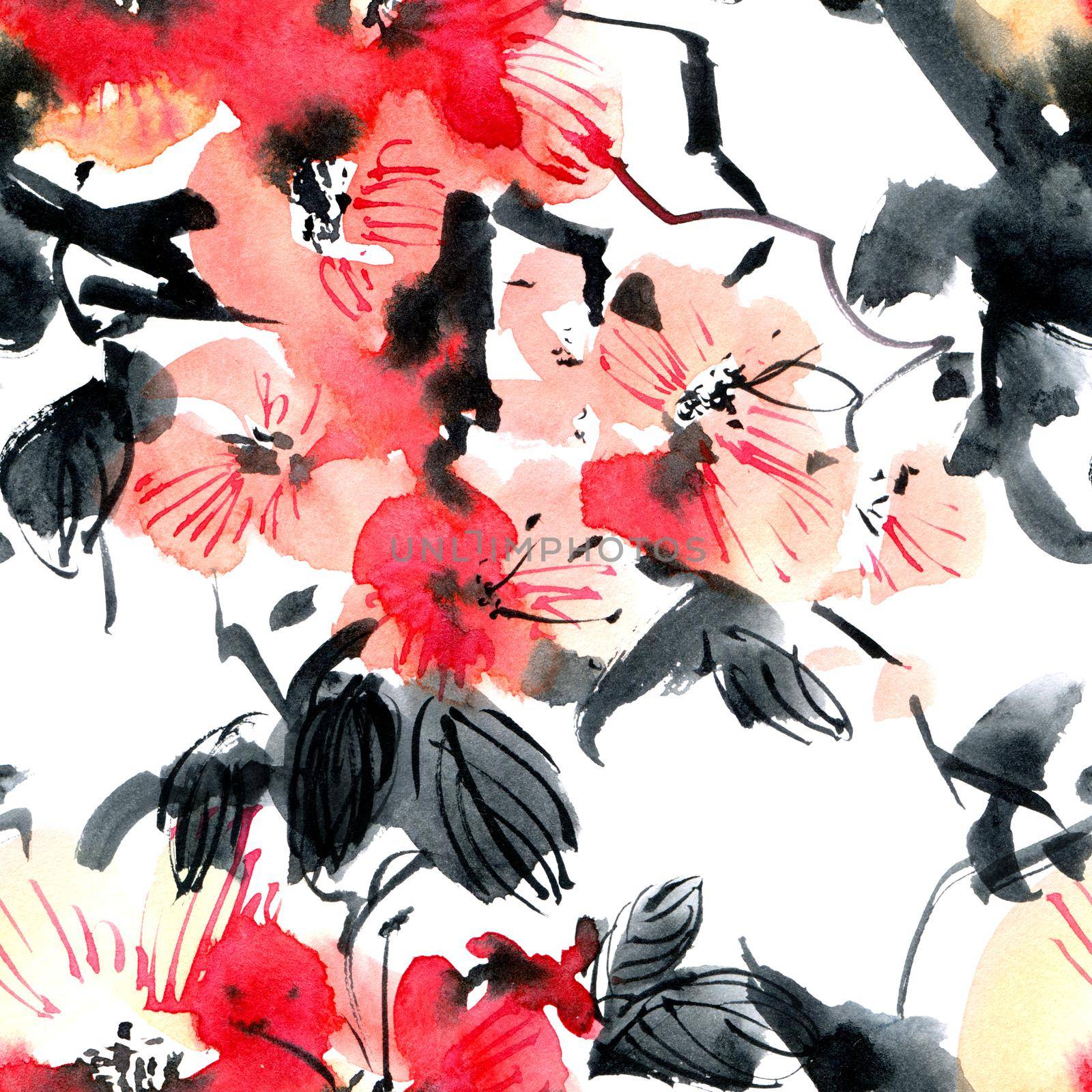 Watercolor floral pattern by Olatarakanova