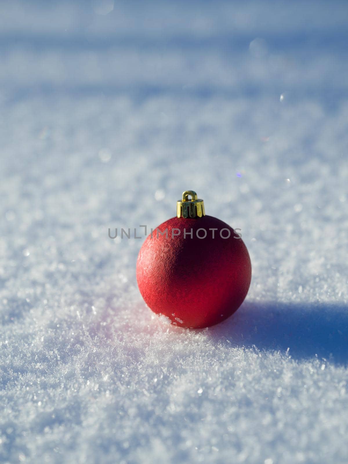 christmas balls decoration in snow by dotshock