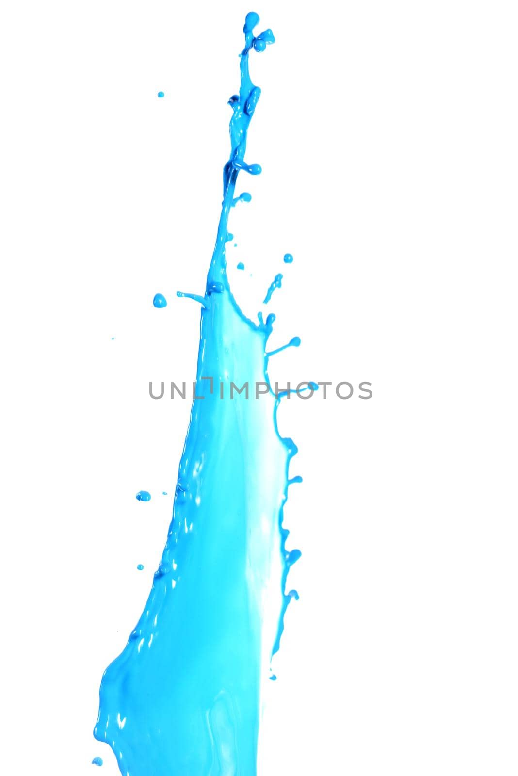 Colored splashes in abstract shape, isolated on white background