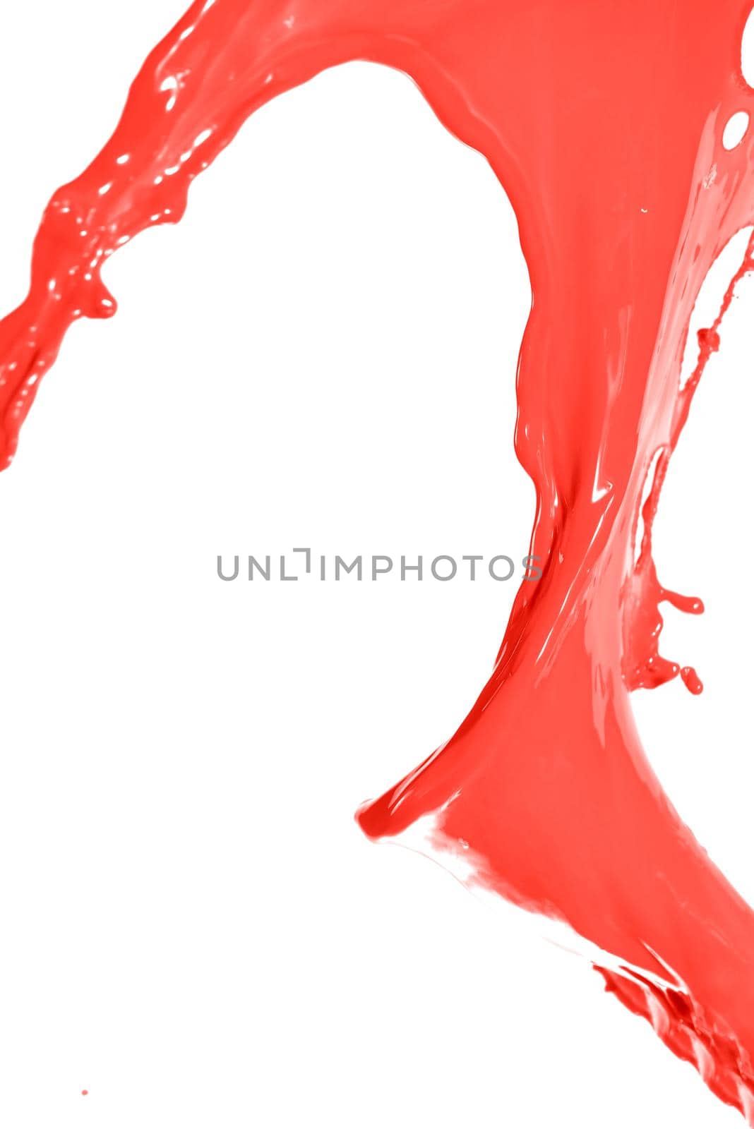 Colored splashes in abstract shape, isolated on white background