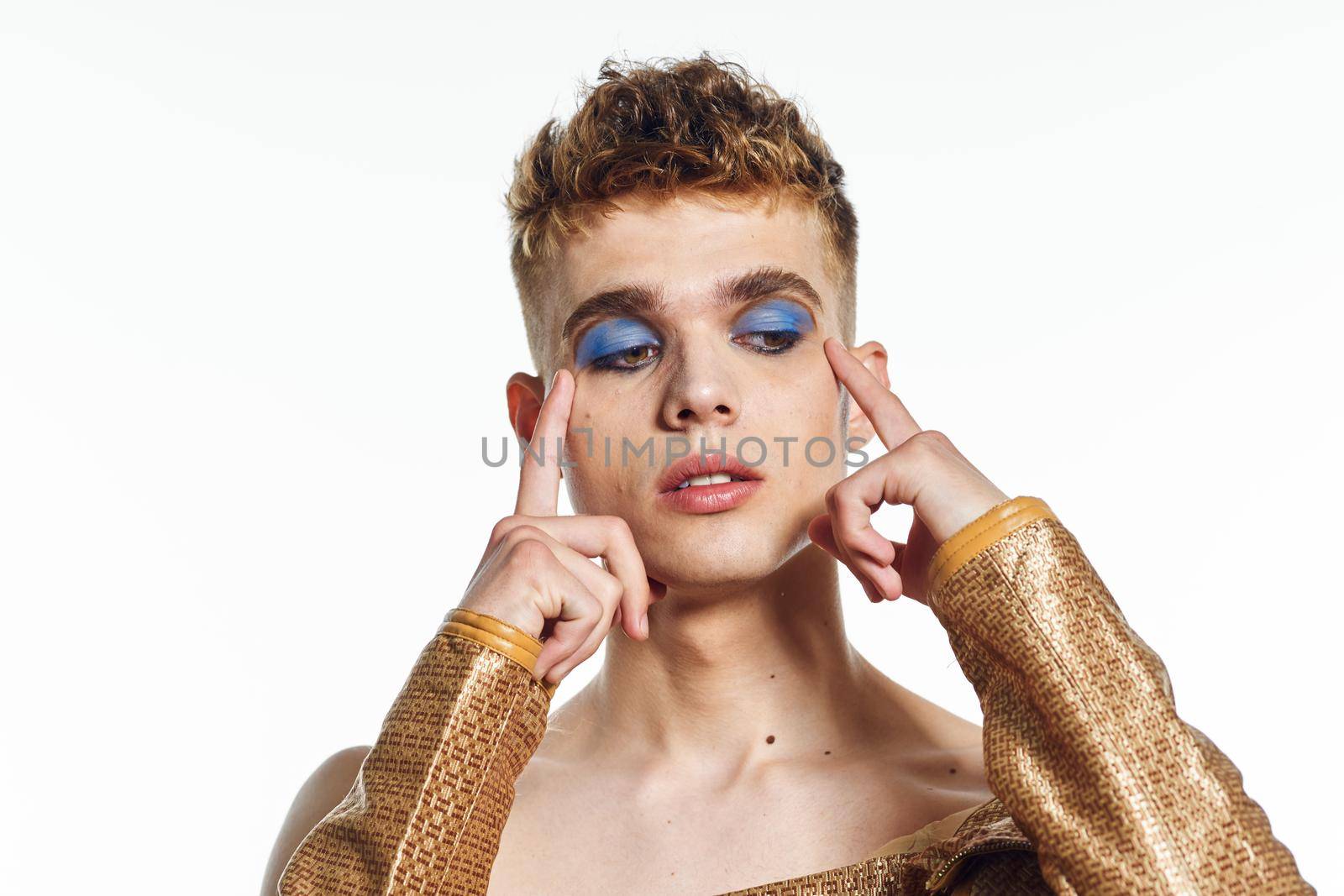 male transgender female makeup fashion posing studio by Vichizh