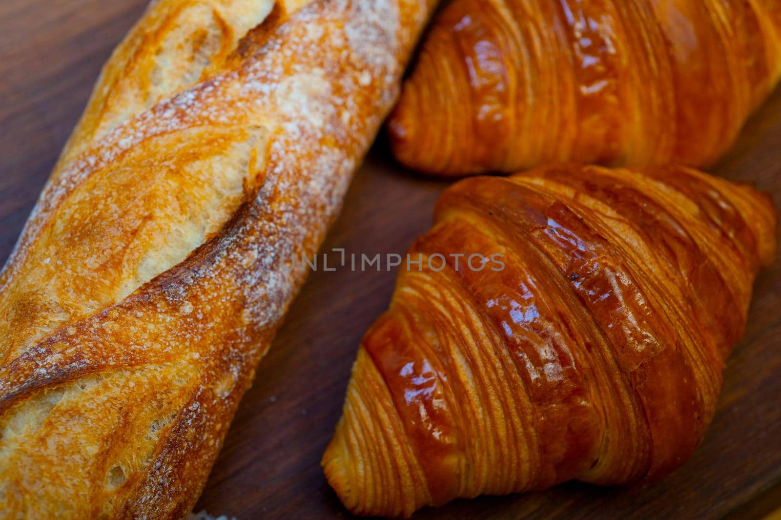 French fresh croissants and artisan baguette tradition by keko64