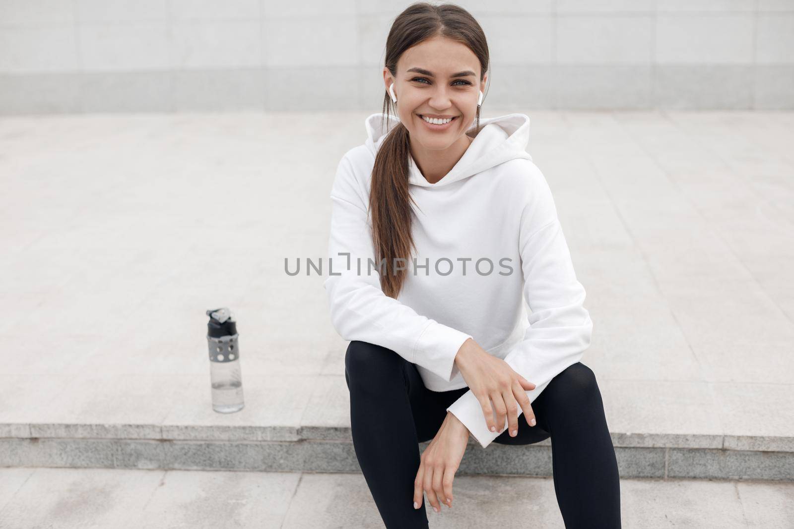 Sport young pretty woman, happy face. High quality photo