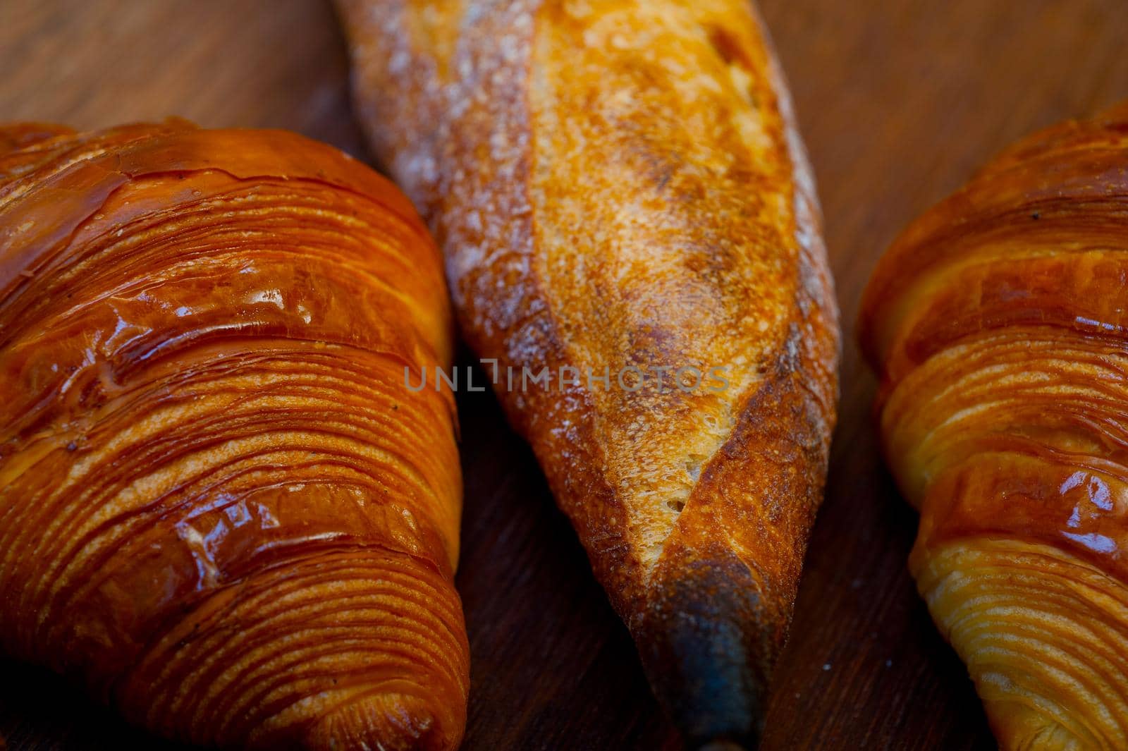 French fresh croissants and artisan baguette tradition by keko64