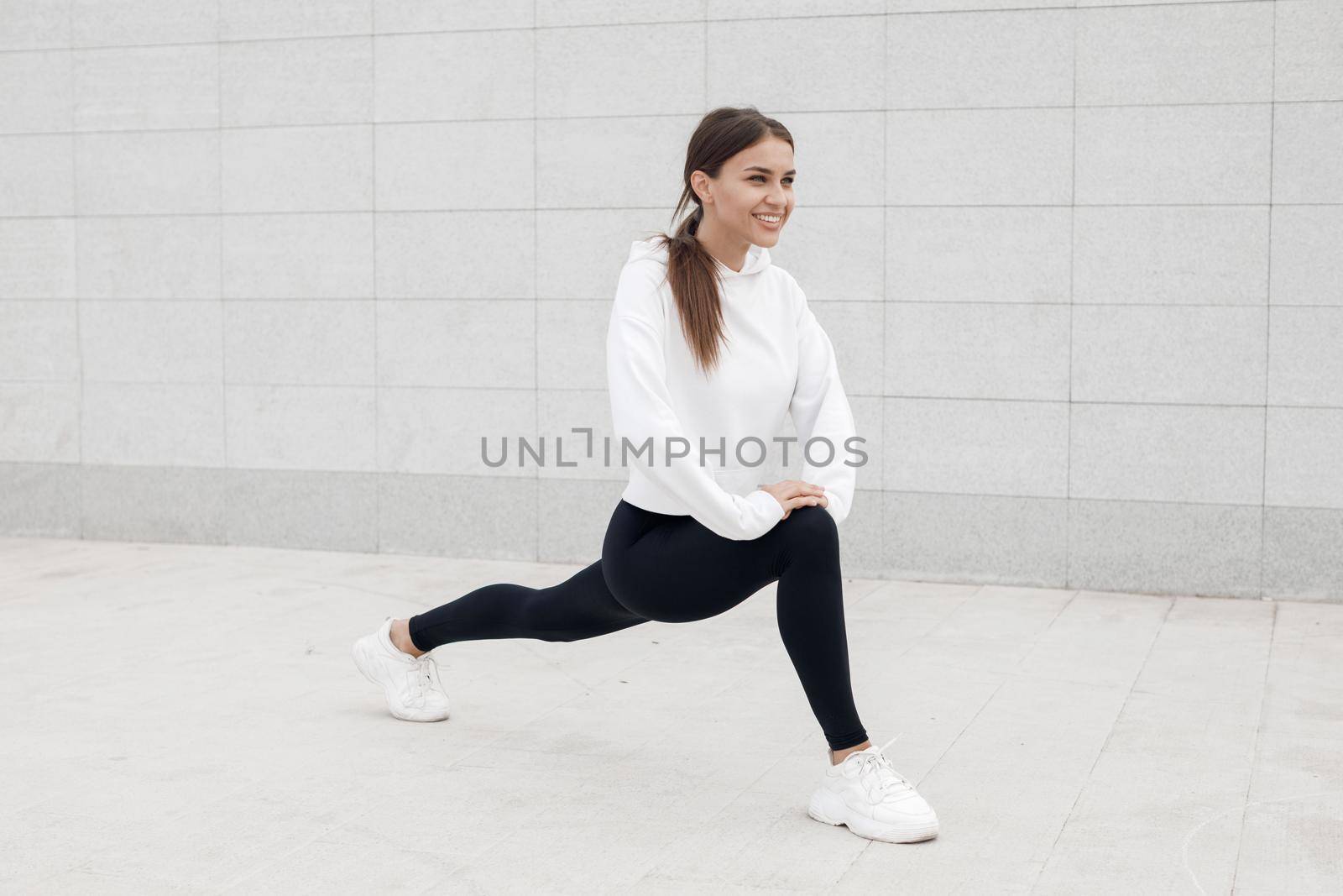 Two women relaxing after training outdoor. High quality photo