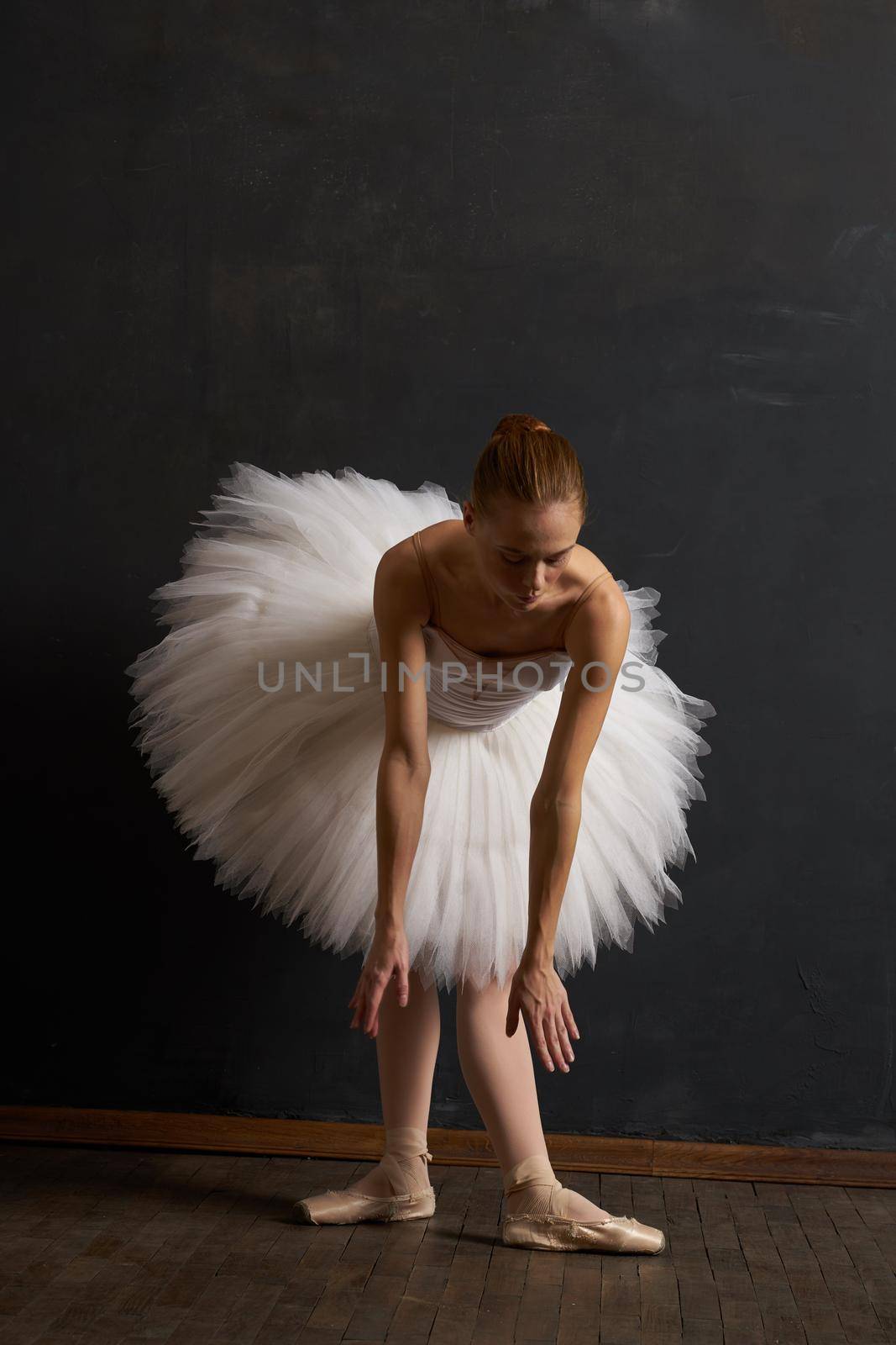 ballerina dance classic performance the dark background. High quality photo