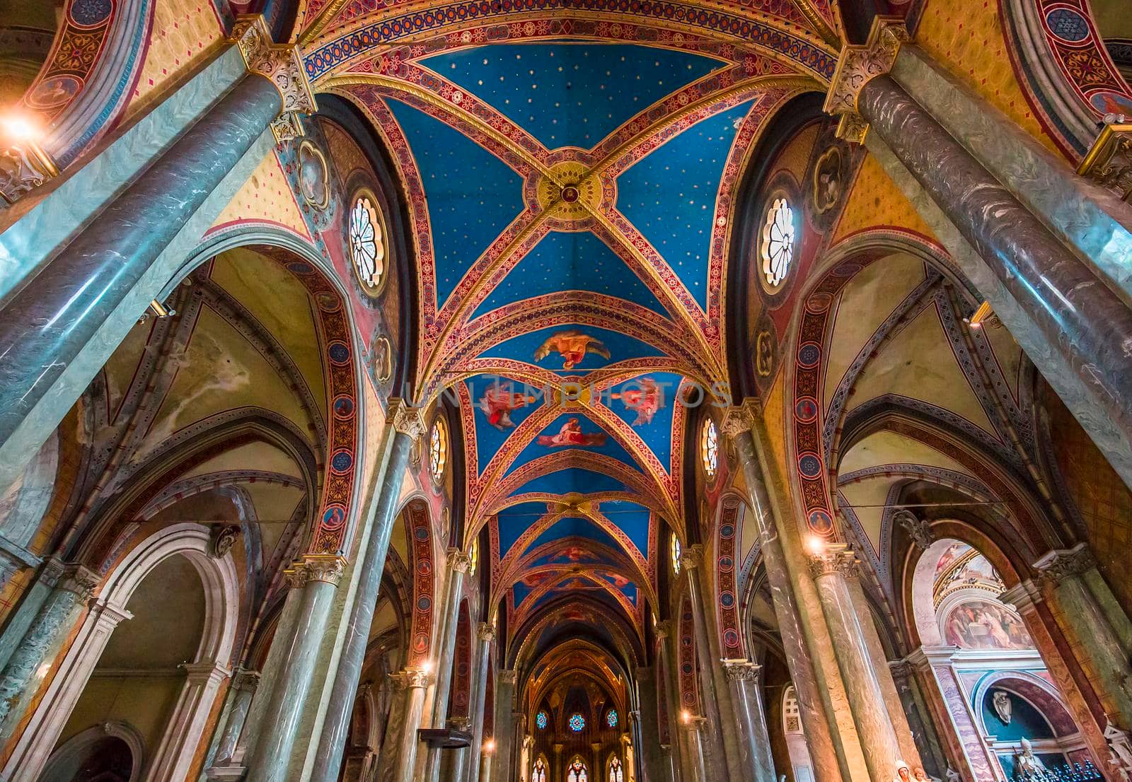 ROME, ITALY, JUNE 16, 2015 : interiors and architectural details of Santa Maria Sopra Minerva church, june 16, 2015 in Rome, Italy