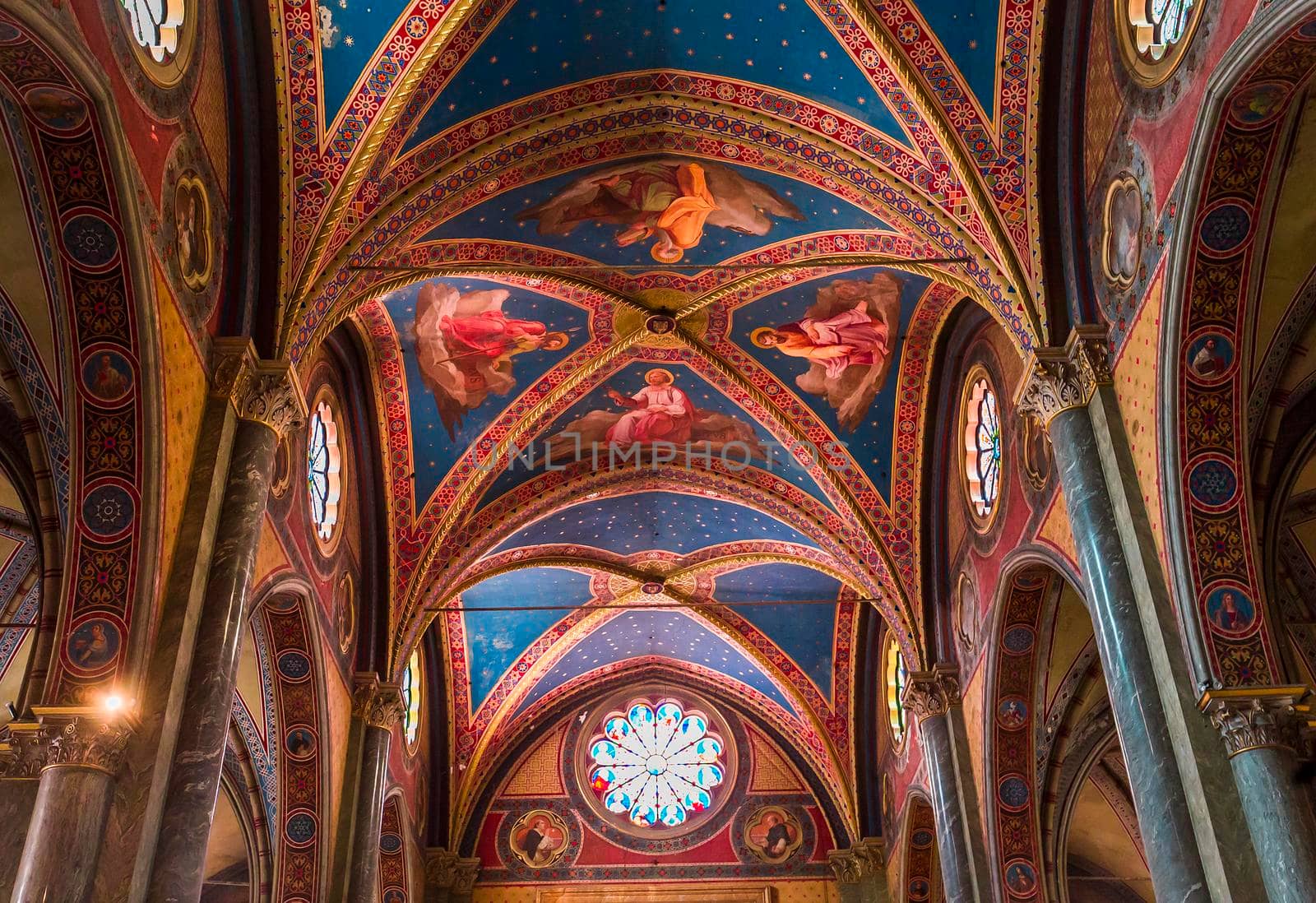 ROME, ITALY, JUNE 16, 2015 : interiors and architectural details of Santa Maria Sopra Minerva church, june 16, 2015 in Rome, Italy