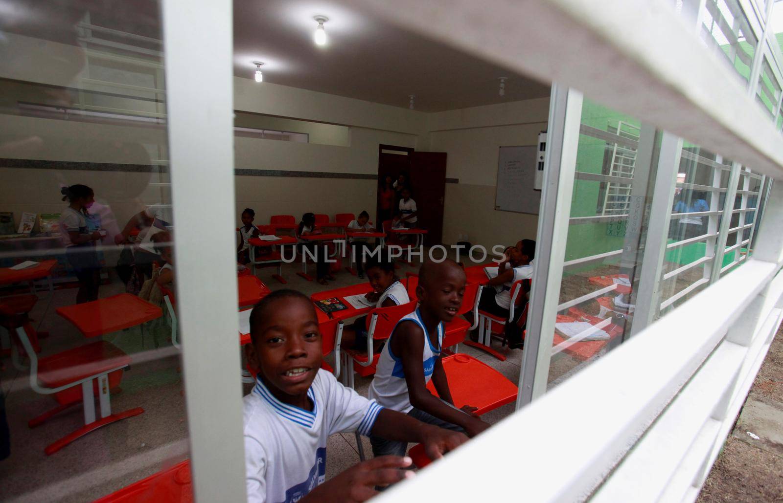 salvador, bahia, brazil - september10, 2015: Children from a public day care center are seen in a classroom in the city of Salvador.