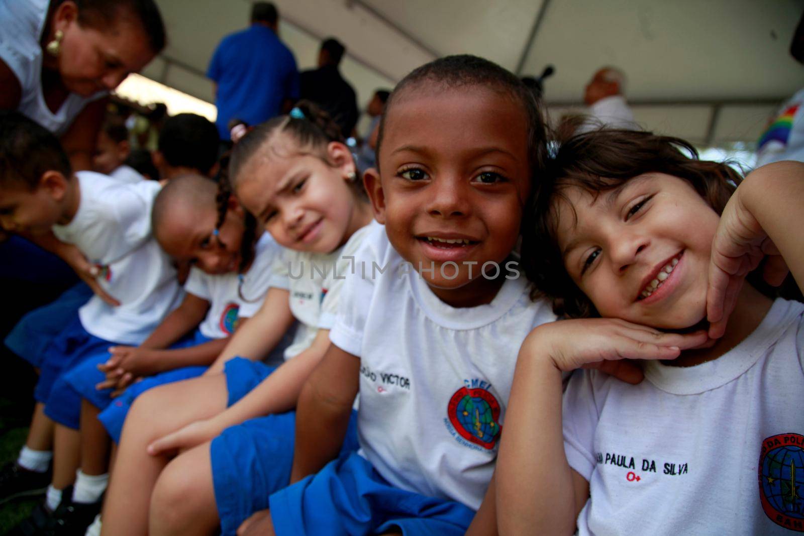 salvador, bahia, brazil - september10, 2015: Children from a public day care center are seen in a classroom in the city of Salvador.