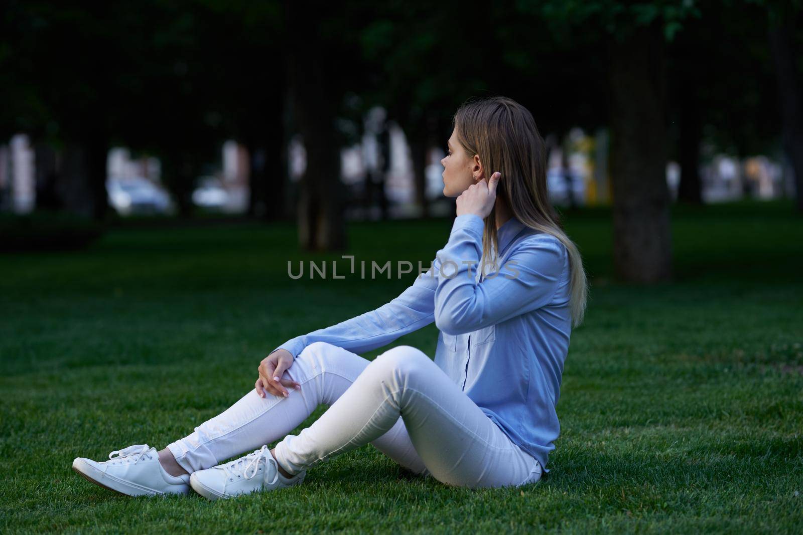 woman in park outdoors walk leisure lifestyle by Vichizh