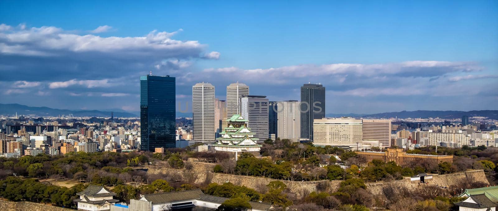 Bird eye view of Osaka Castle by f11photo