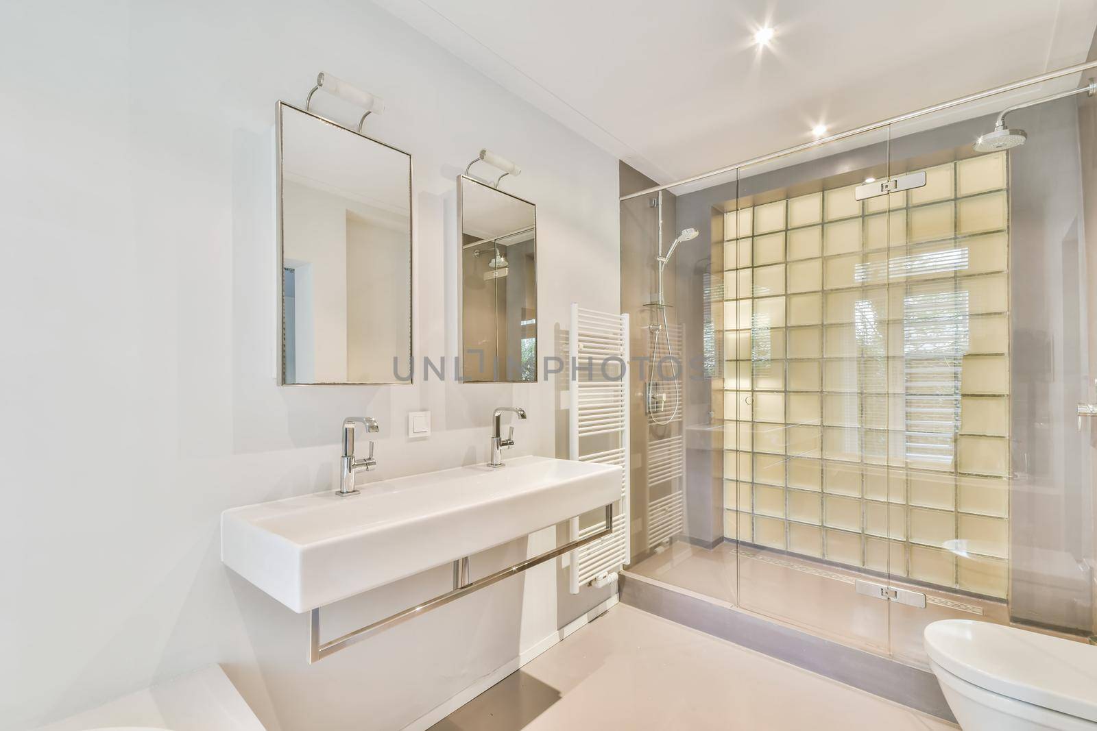 Nice bathroom with modern shower in an elegant home