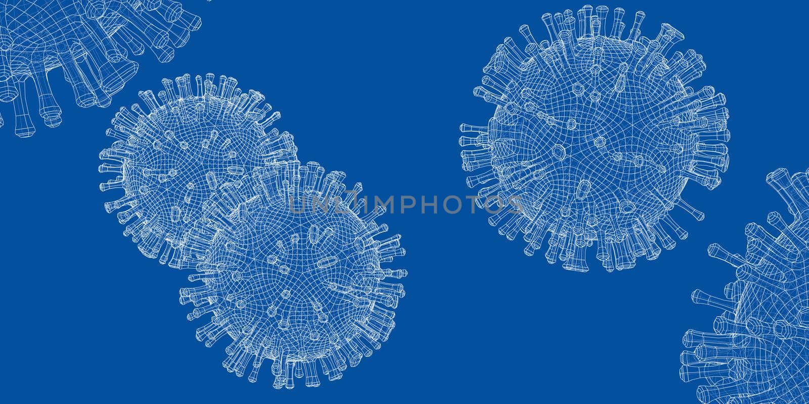 Wire-frame model of a virus by cherezoff
