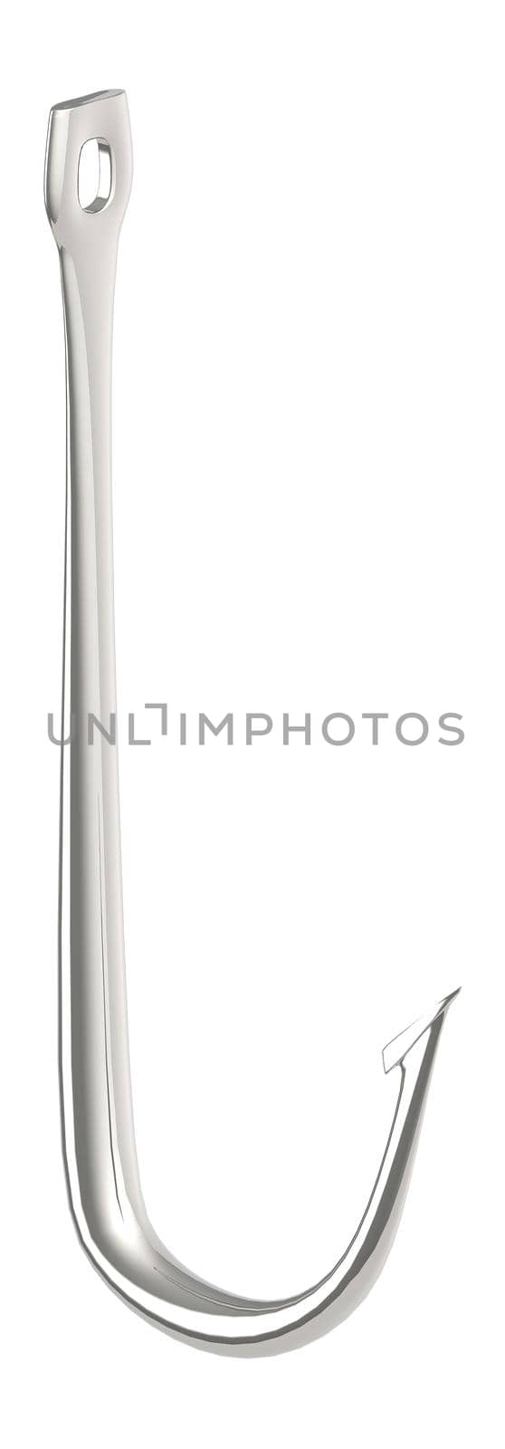 3d hook in white isolated background - 3d rendering